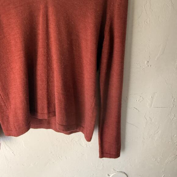Linea Donna Sweater Vintage Large Red V Neck Pullover Merino Wool Made Italy - Picture 3 of 9